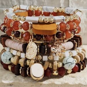 Bohemian Multi-Layered Beaded Bracelet Set